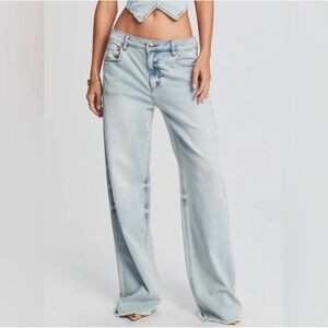 SER.O.YA Margot Mid Rise Slouchy Boyfriend Jeans Coastline Terry NWT Sz 28